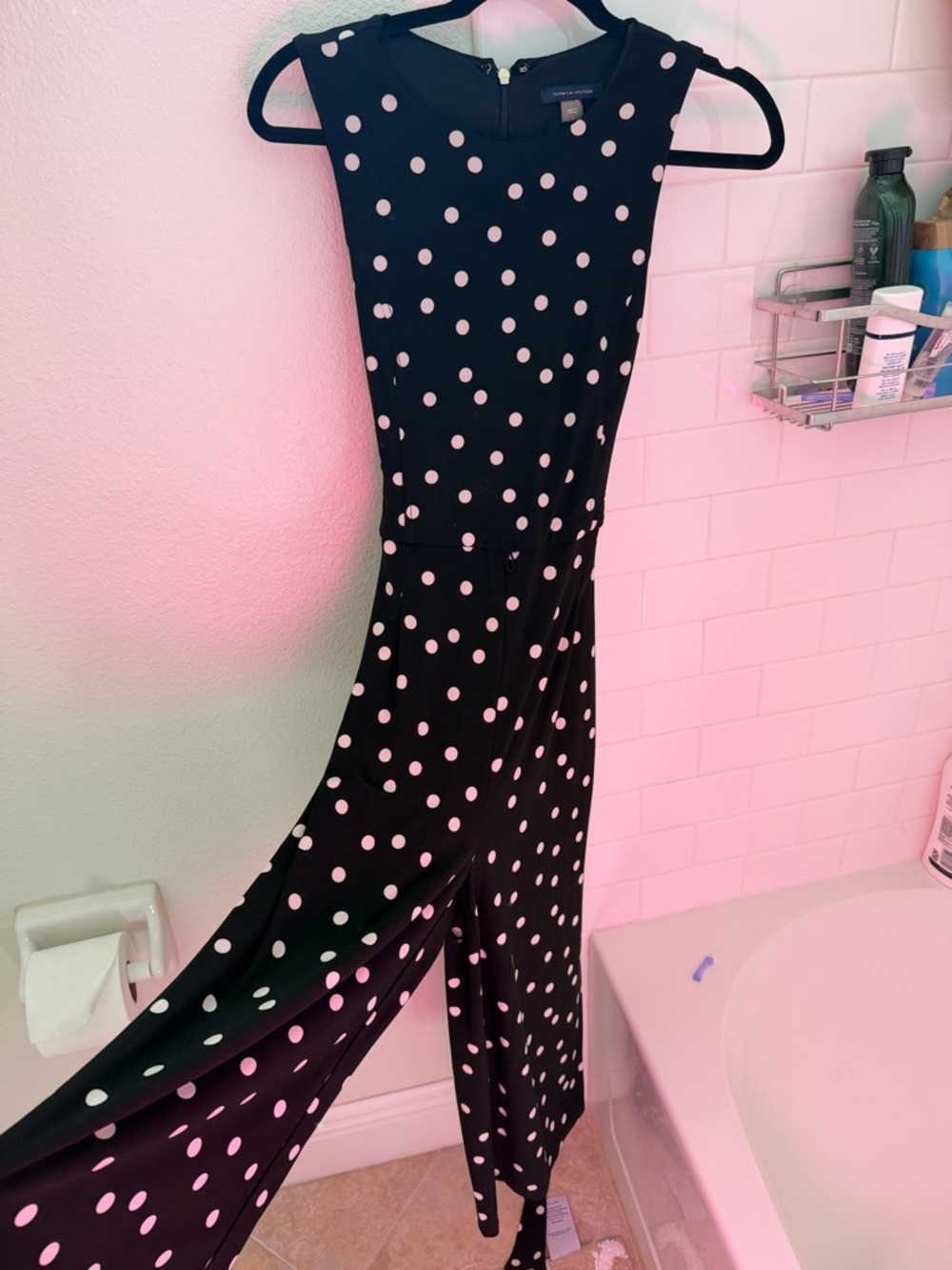 Tommy Hilfiger jumpsuit Dress with White Polka Dots - Picture 2 of 4